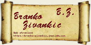 Branko Živankić vizit kartica